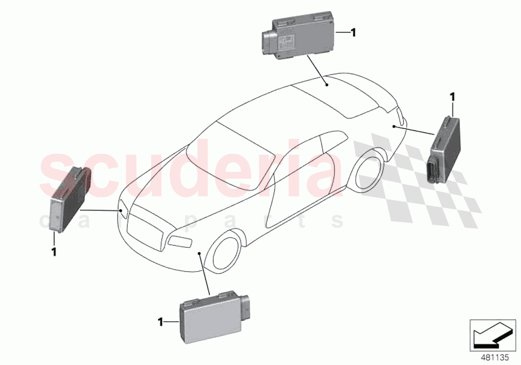 Radar sensor short range of Rolls Royce Rolls Royce Phantom RR11(2017-2023)