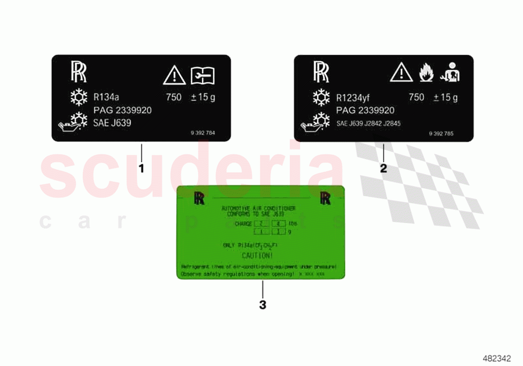 Label coolant of Rolls Royce Rolls Royce Phantom RR11(2017-2023)