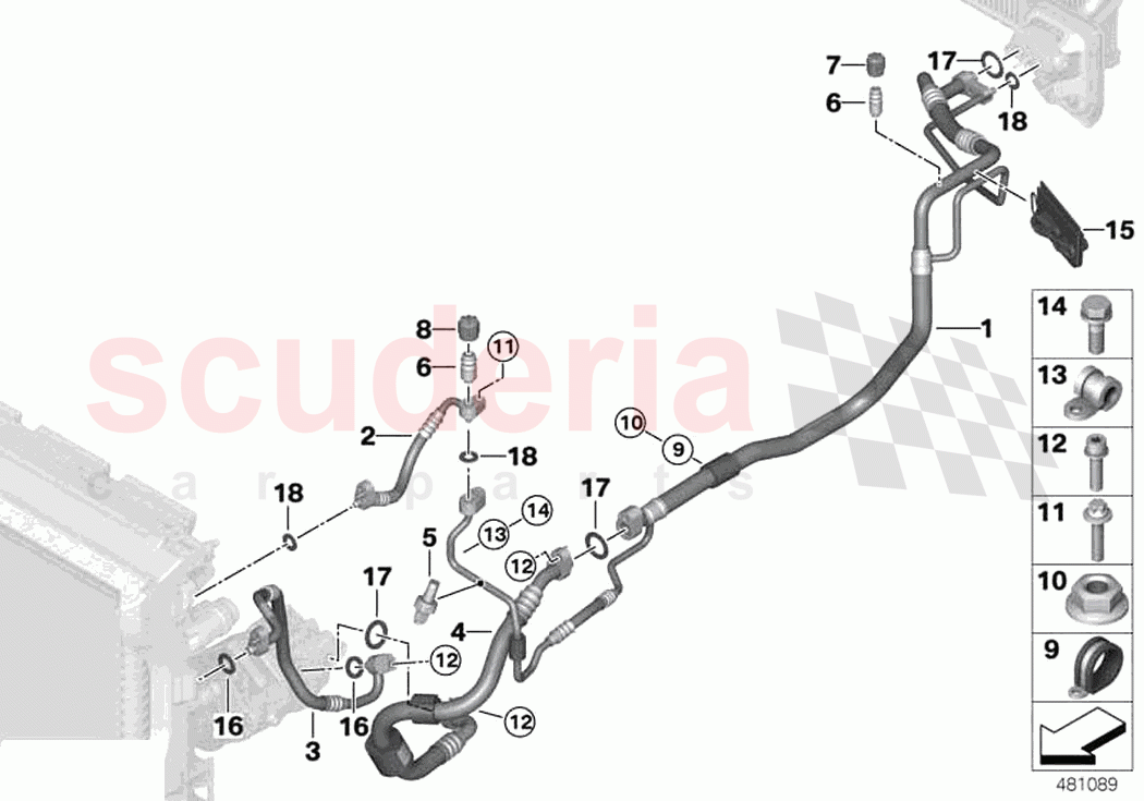 Coolant lines of Rolls Royce Rolls Royce Phantom RR11(2017-2023)