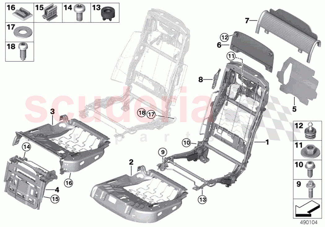 Seat rear seat frame comfort seat of Rolls Royce Rolls Royce Phantom RR11(2017-2023)