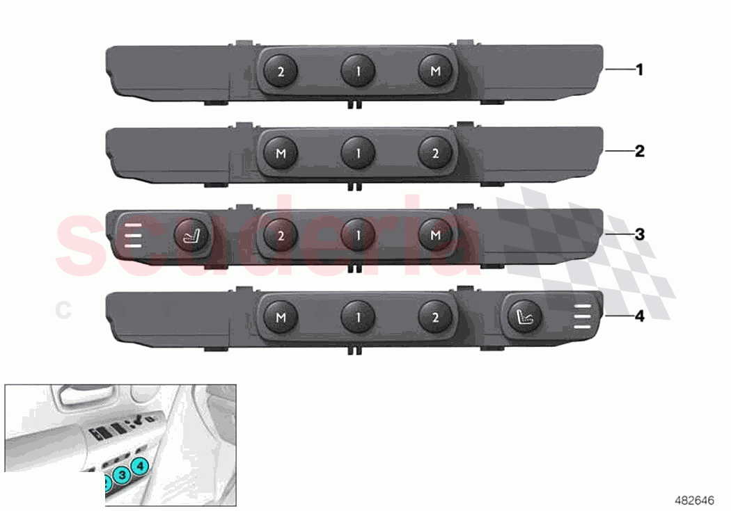 Seat functions passenger s side of Rolls Royce Rolls Royce Phantom RR11(2017-2023)