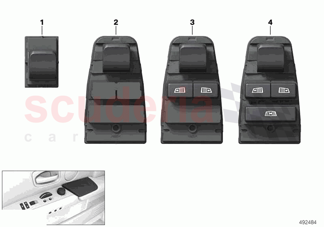 Switch power window fr pass rear comp of Rolls Royce Rolls Royce Phantom RR11(2017-2023)