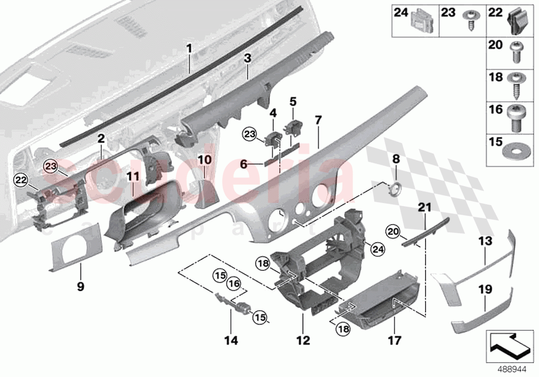 Instrument panel centre of Rolls Royce Rolls Royce Phantom RR11(2017-2023)