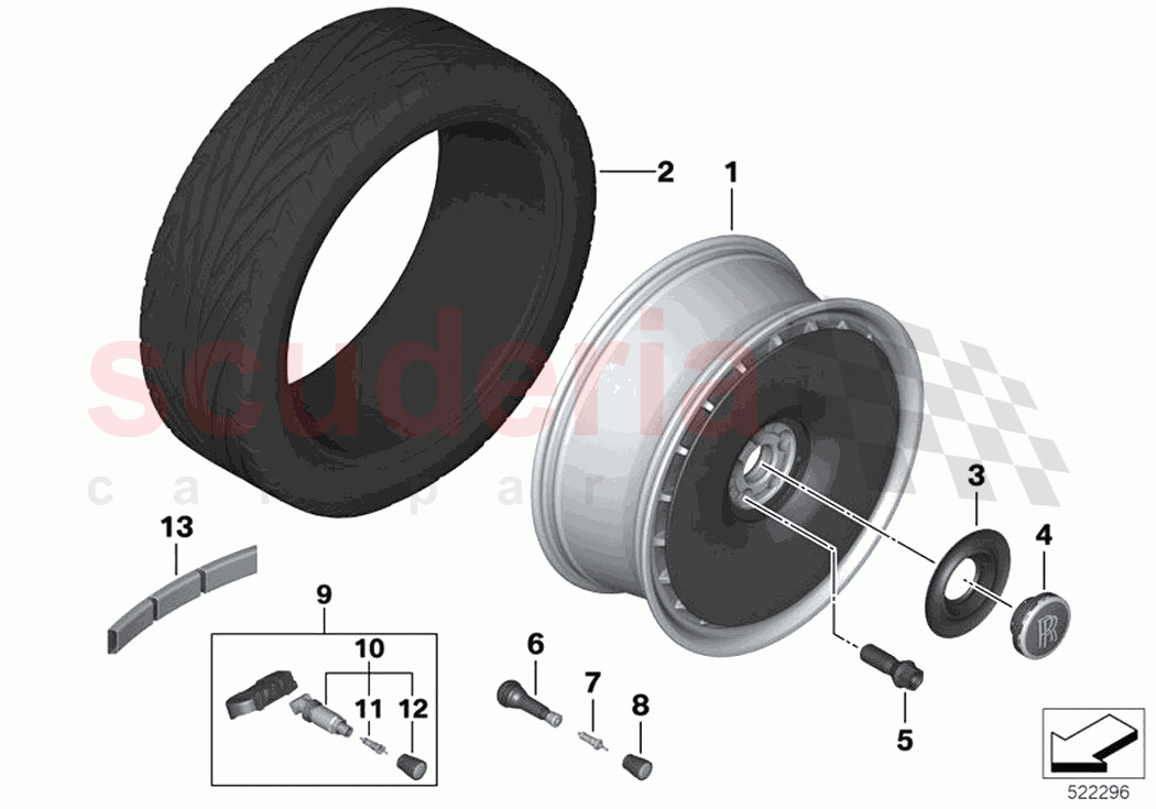 Light alloy wheel styling 847 of Rolls Royce Rolls Royce Phantom RR11(2017-2023)