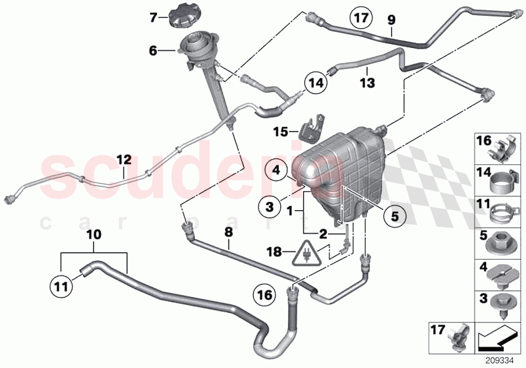 Expansion tank tubing of Rolls Royce Rolls Royce Wraith RR5(2017-2023)