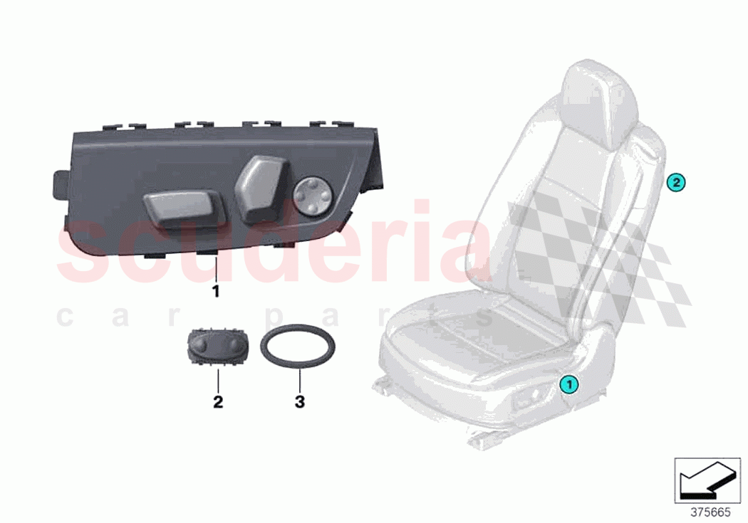 Seat adjustment switch front of Rolls Royce Rolls Royce Wraith RR5(2017-2023)
