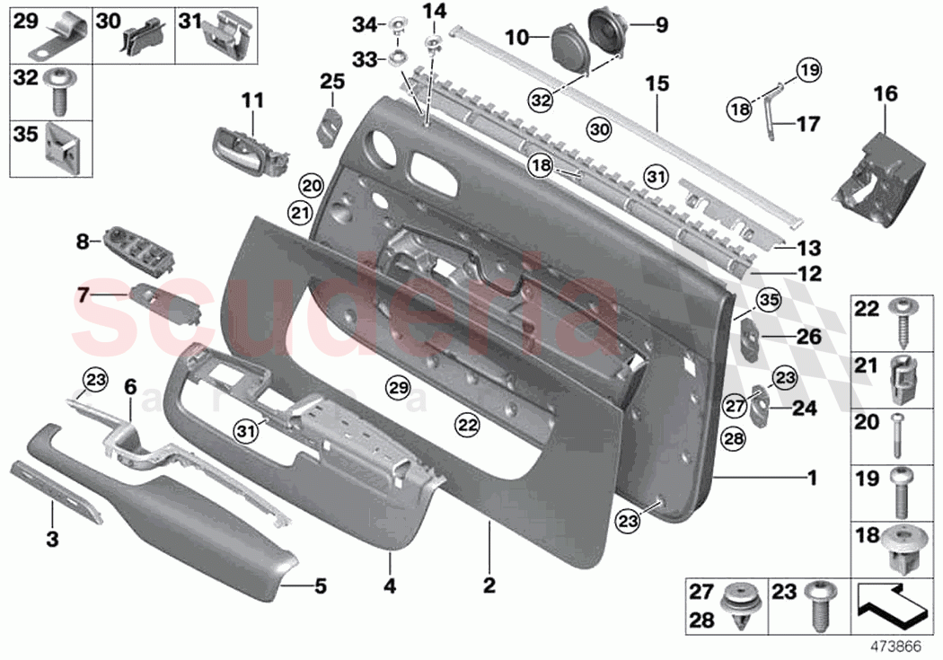 Door trim panel of Rolls Royce Rolls Royce Wraith RR5(2017-2023)