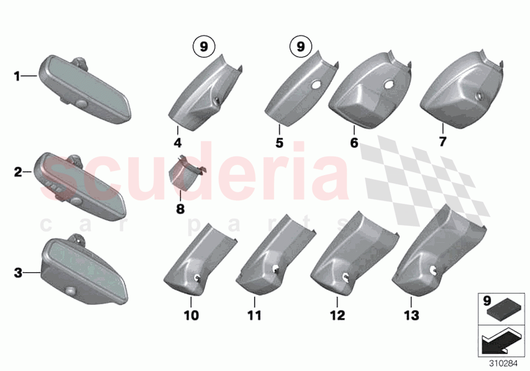 Interior mirror of Rolls Royce Rolls Royce Wraith RR5(2017-2023)