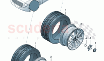 Genuine accessories Aluminium rim with winter tyre For attachment to: (72020)