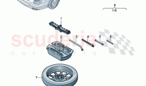 Vehicle tools for temporary spare wheel (11020)