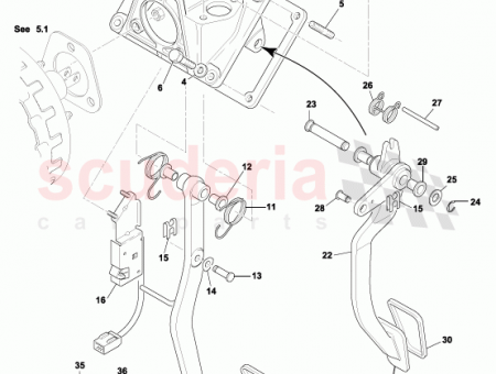 Photo of KUPPLUNGSPEDAL LINKSGESTEUERT GEBOHRTER BELAG 29 124225…