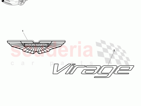 Photo of DB9 HOCHLEISTUNGSNAMENSSCHILD VIRAGE CG43 001B40…