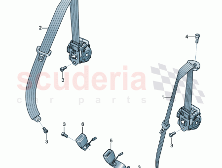 Photo of three point inertia reel seat belt with belt…