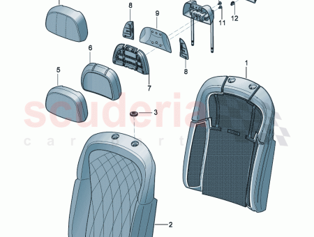 Photo of backrest cover leather Diamond in Diamond 3SE 885…