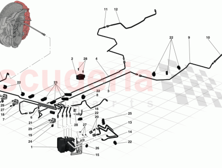 Photo of BREMSLEITUNG VOM RECHTEN VORDERRAD ZUR RECHTEN VORDEREN ECKE…