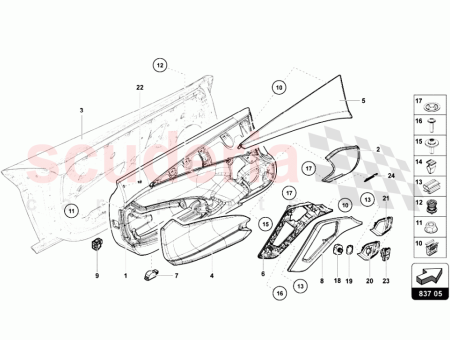 Photo of RECHTE OBERE KAROSSERIEBAUGRUPPE BIS ZUR VIN ELA02187 LEDER…