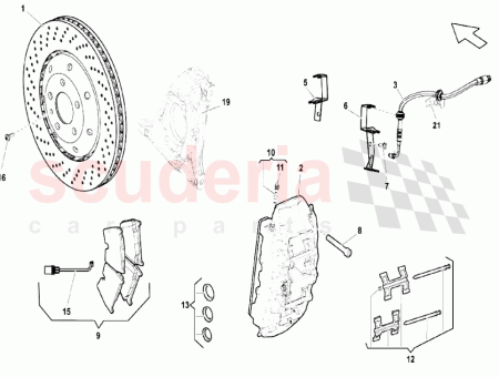 Photo of BREMSSATTELGEH USE PINZE ANTER COLORATE ROSSO LINKS ROT…
