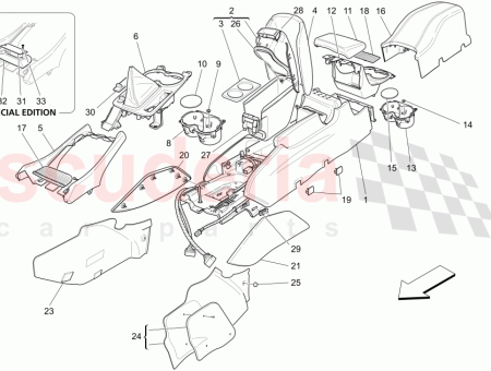 Photo of KONSOLENABDECKUNG HINTEN KOMPLETT SILBER GHIACCIO EIS GRAU…