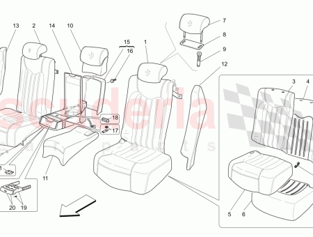 Photo of LINKE SEITE R CKSITZLEHNE GEBOHRTER LEDERBEZUG R CKSITZE…