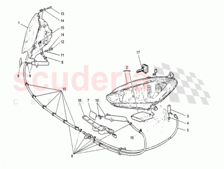Photo of RH Front Headlight RHD Black Frame White Side…