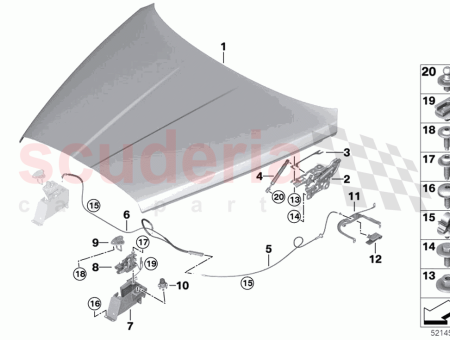 Photo of HALTERUNG MOTORHAUBENVERRIEGELUNG RECHTS…