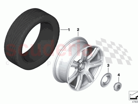 Photo of LEICHTMETALLFELGE SILBER TEILPOLIERT HINTEN…