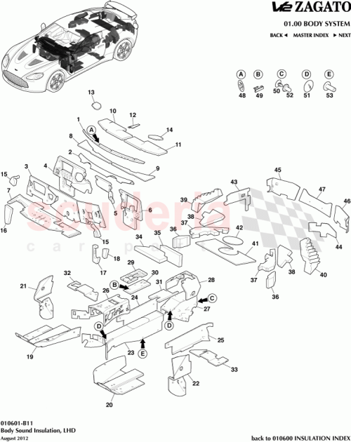 Part Diagram for Aston Martin DD33-015A23-AD