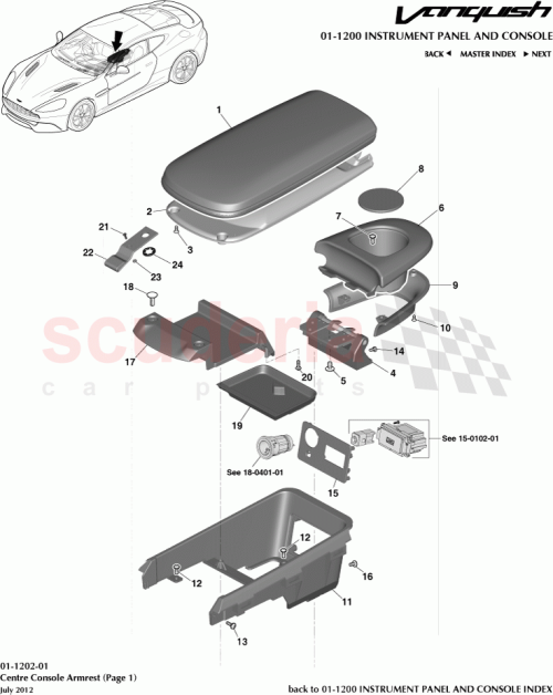 Part Diagram for Aston Martin DD33-47321-AB