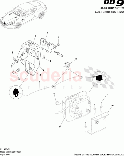 Part Diagram for Aston Martin 4G43-16C730-AB