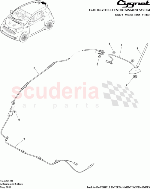Part Diagram for Aston Martin 86309-42080