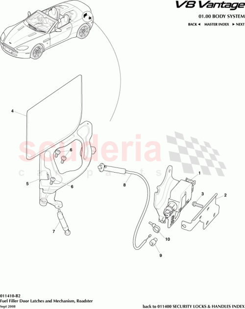 Part Diagram for Aston Martin 6G33-L405B96-AJ