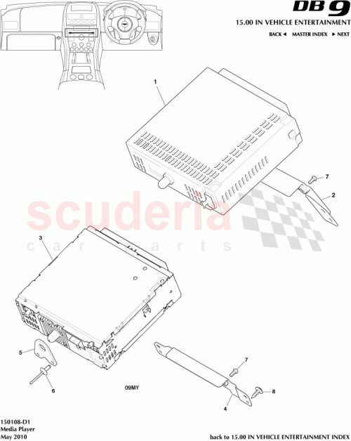 Part Diagram for Aston Martin 8D33-18C830-DB