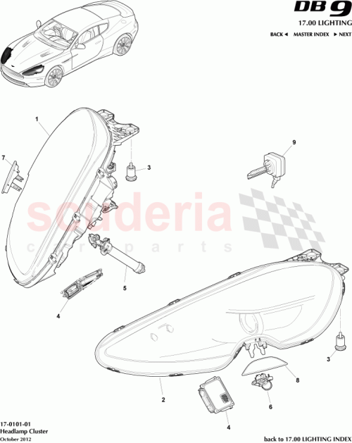 Part Diagram for Aston Martin AD43-13C028-AA
