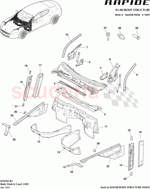 Part Diagram for Aston Martin GOAD43-F02663-AA