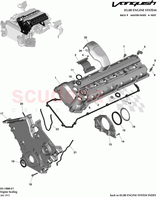 Part Diagram for Aston Martin CD33-6766-AA