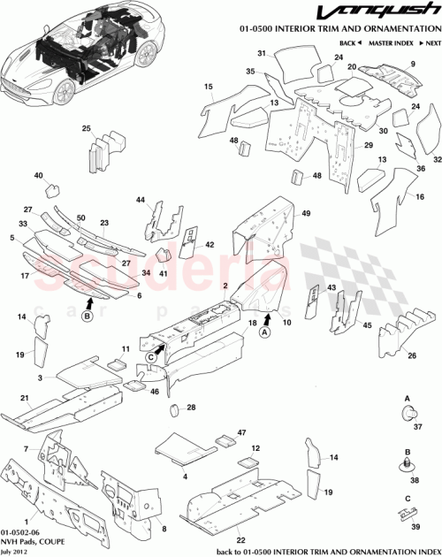 Part Diagram for Aston Martin DD33-28112-AA