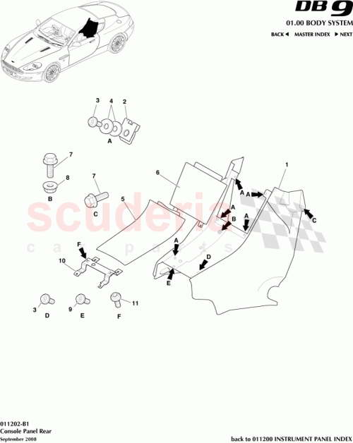 Part Diagram for Aston Martin 703165