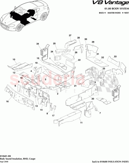 Part Diagram for Aston Martin 4G43021A58AC