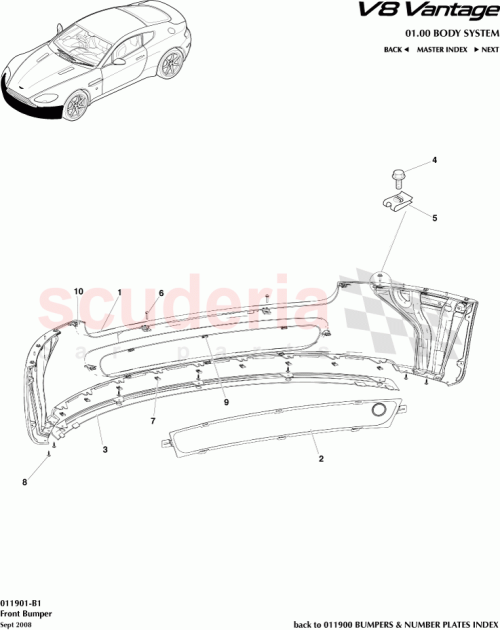 Part Diagram for Aston Martin 6G33-8156-BA