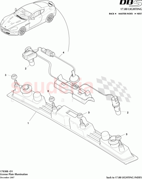 Part Diagram for Aston Martin 4G43170308D2