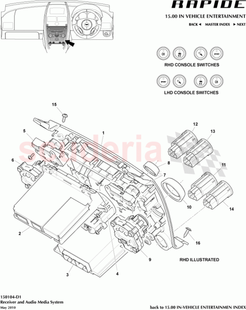 Part Diagram for Aston Martin 9G33-13D734-AC