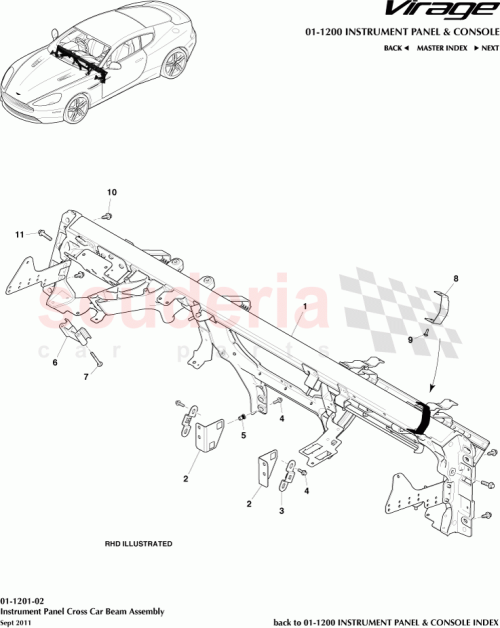 Part Diagram for Aston Martin 4G43044C33AA