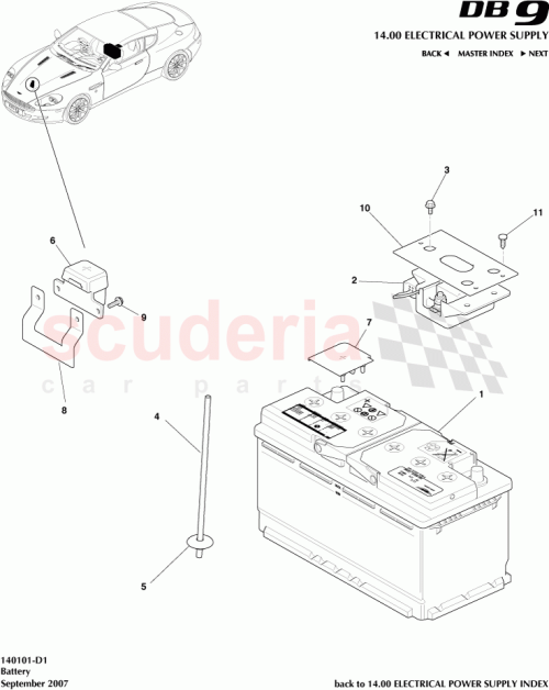 Part Diagram for Aston Martin 6G33-14B600-BF