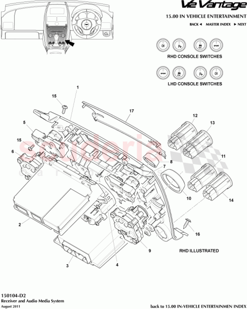 Part Diagram for Aston Martin CG33-18C815-BE