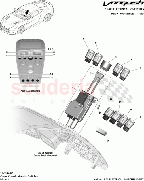 Part Diagram for Aston Martin DD33-519C54-DB