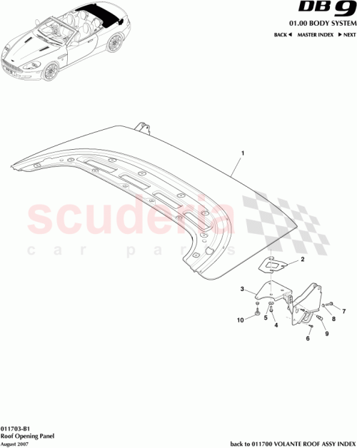 Part Diagram for Aston Martin 9G43-43028-AC
