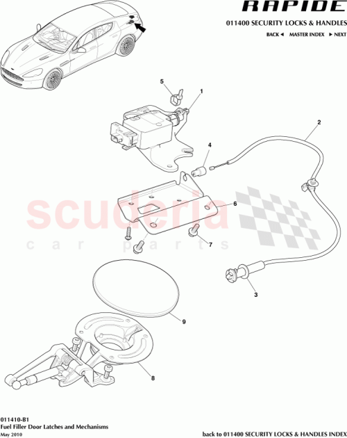 Part Diagram for Aston Martin AD43-F405B46-AA