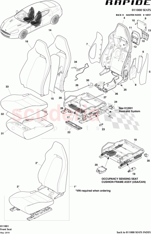 Part Diagram for Aston Martin AD43629B01AB