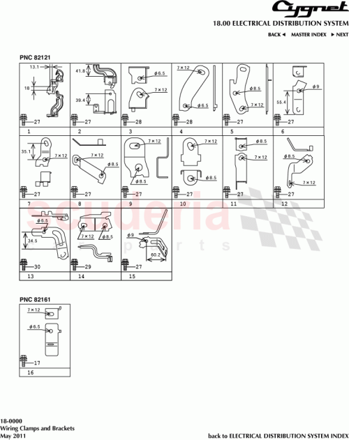 Part Diagram for Aston Martin 82715-74340