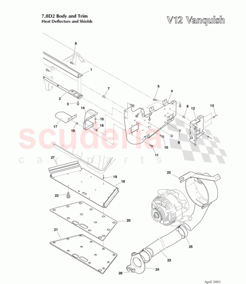 Part Diagram for Aston Martin 1R12-102931-AE